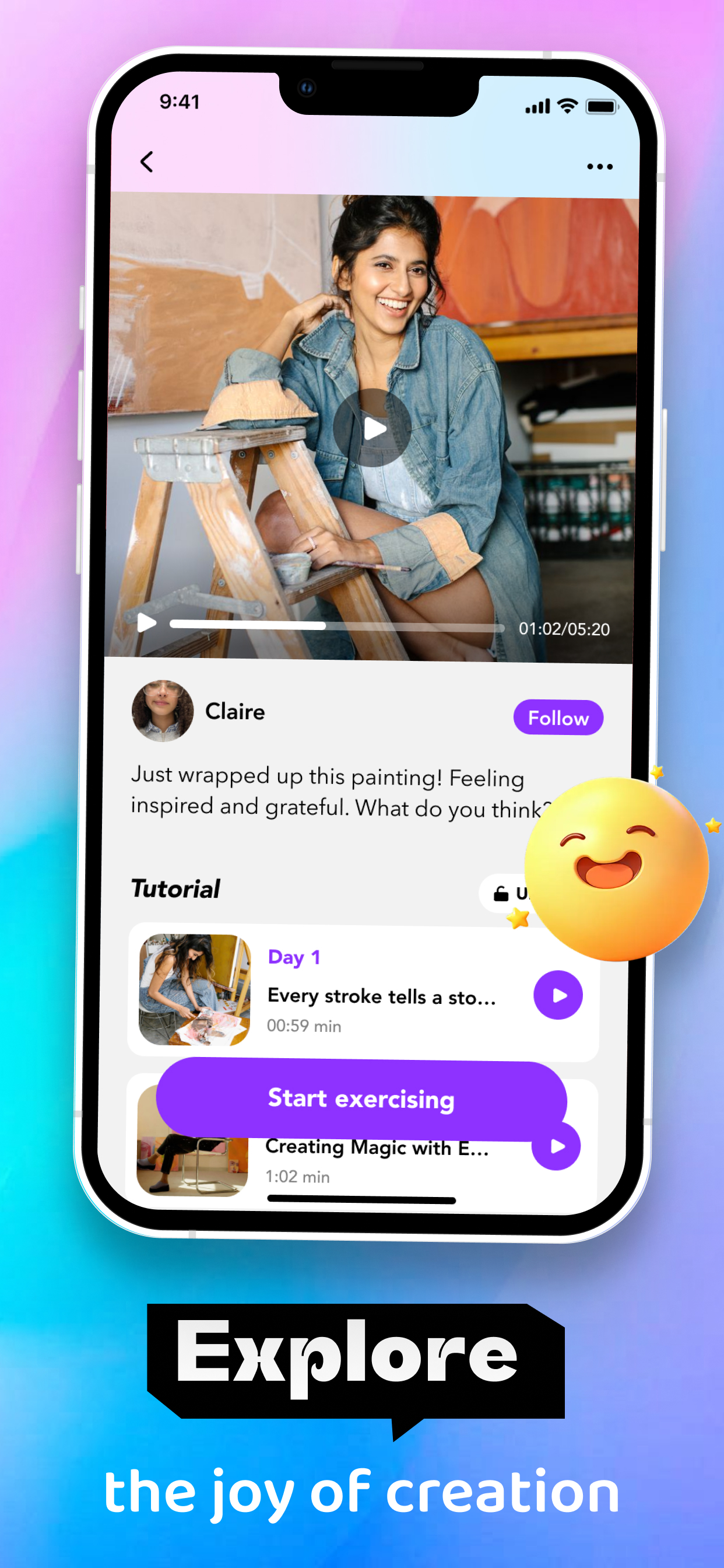 Chat application conversation about art
